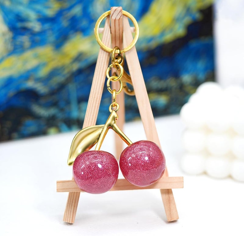 nylry Cherry Keychain & Bag Charm - Cute Cherry Accessories for Women - Gift - Image 4